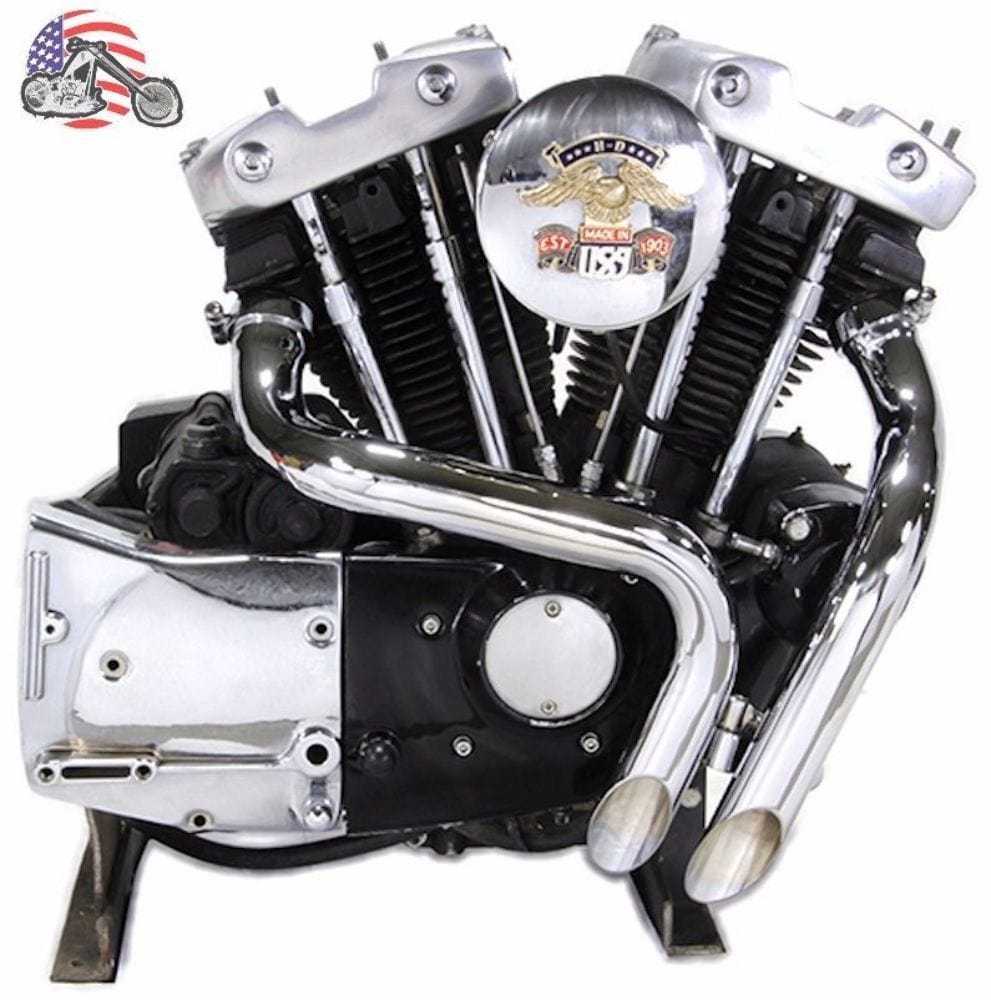 V-Twin Manufacturing, 1 3/4" Chrome LAF L.A.F. Exhaust Header Set Drag Pipes Harley Ironhead Sportster