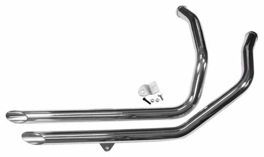 V-Twin Manufacturing, 1 3/4" Chrome Slash Cut Custom Drag Pipes Exhaust 1986-2003 Harley Sportster XL