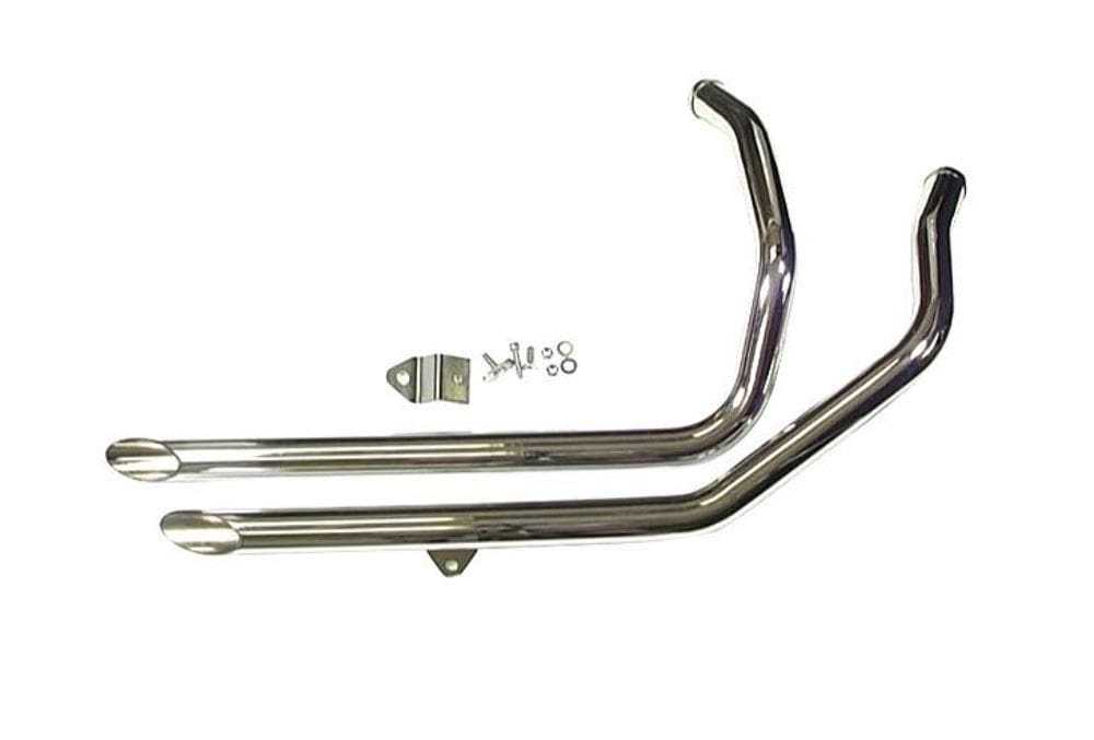 Mid-USA, 1.75" Chrome 40" Long Slash Cut Drag Bike Pipes Exhaust 1986-03 Harley Sportster XL