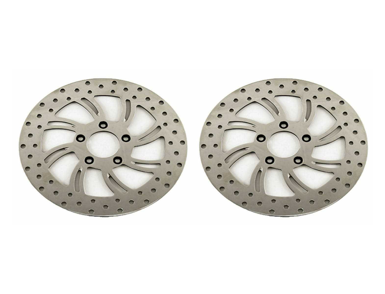 Ultima, 11.5 Stainless Steel Vortex Front Right Left Side Brake Rotors Set 84-13 Harley