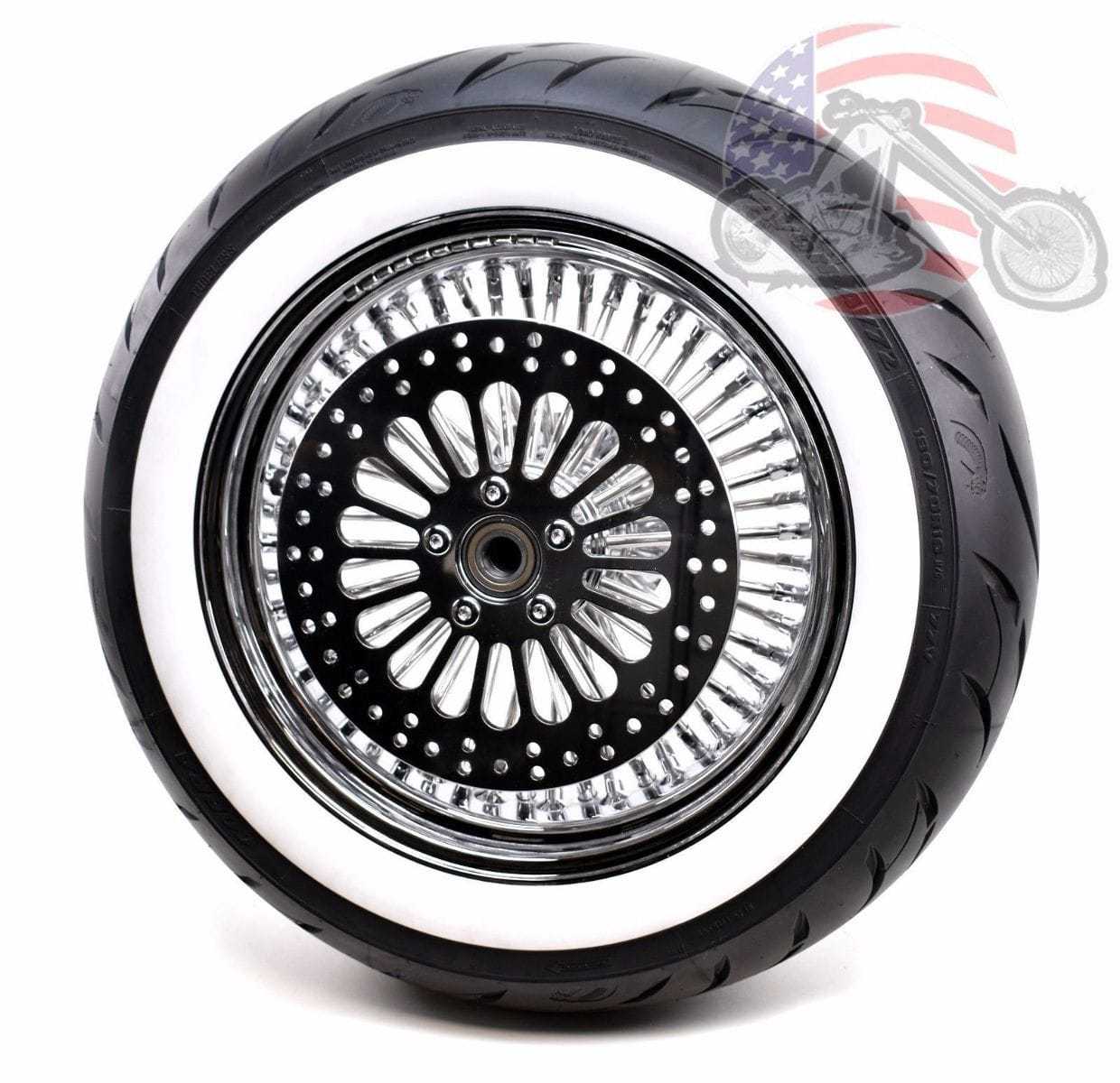 Ultima, 16 3.5 Fat Daddy Front Wheel Chrome WW Tire Package 2008+ Harley Softail Touring