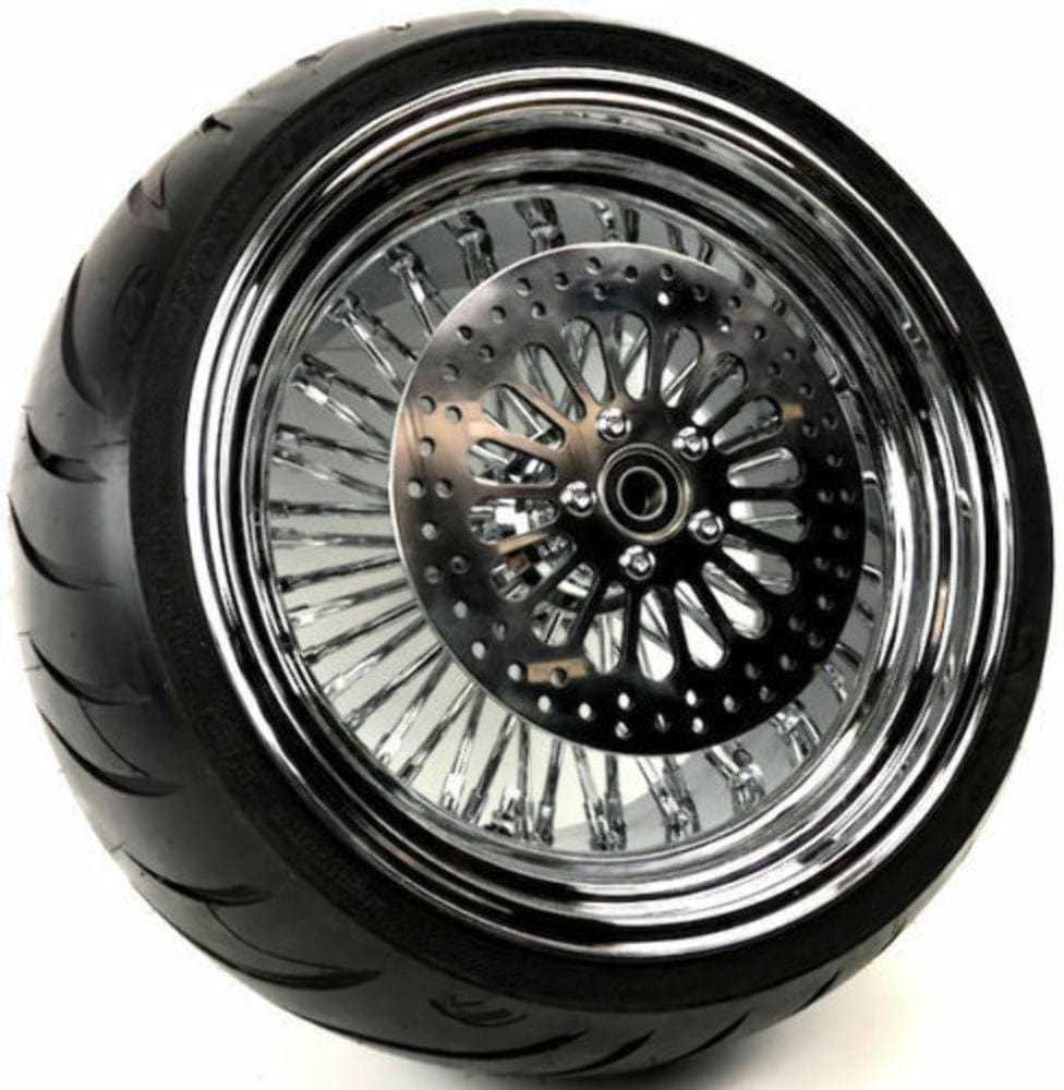 DNA Specialty, 16 X 5.5 52 Fat Spoke Rear Wheel Rim Blackwall Tire 2009+ Harley Touring