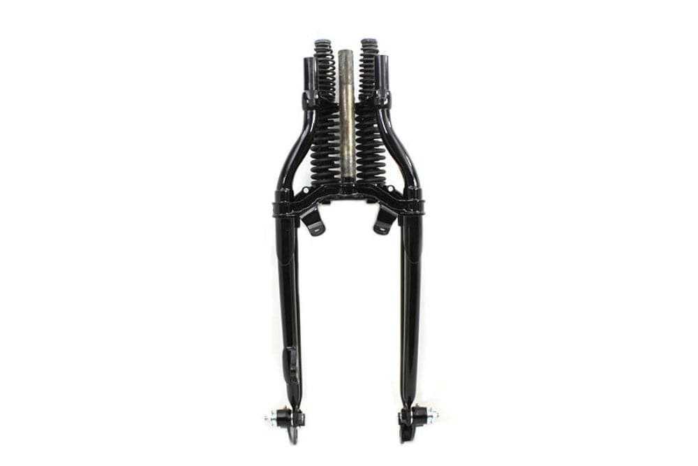 V-Twin Manufacturing, 18" Inline Black Replica Springer Front Fork Assembly Harley Knucklehead Pan BT