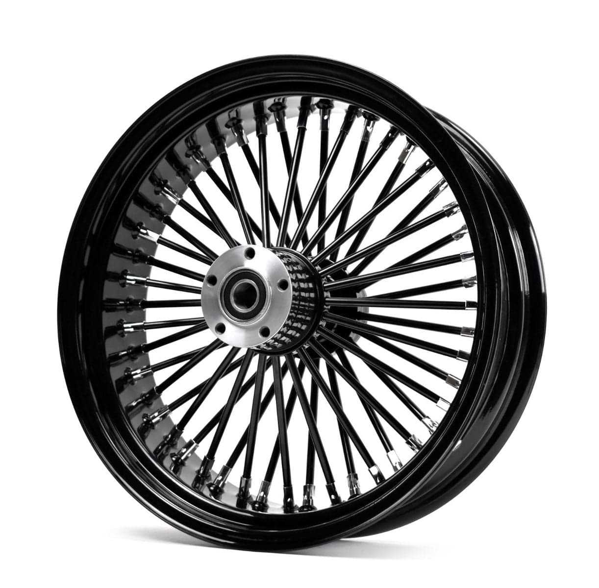 Ultima, 18" X 10.5 48 Fat King Daddy Mammoth Black Out Spoke Rear Wheel Black Rim Harley