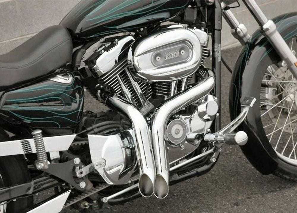 V-Twin Manufacturing, 2 1/4" BitchSlap Chrome LAF Full Exhaust Headers Drag Pipes Harley Softail FXST