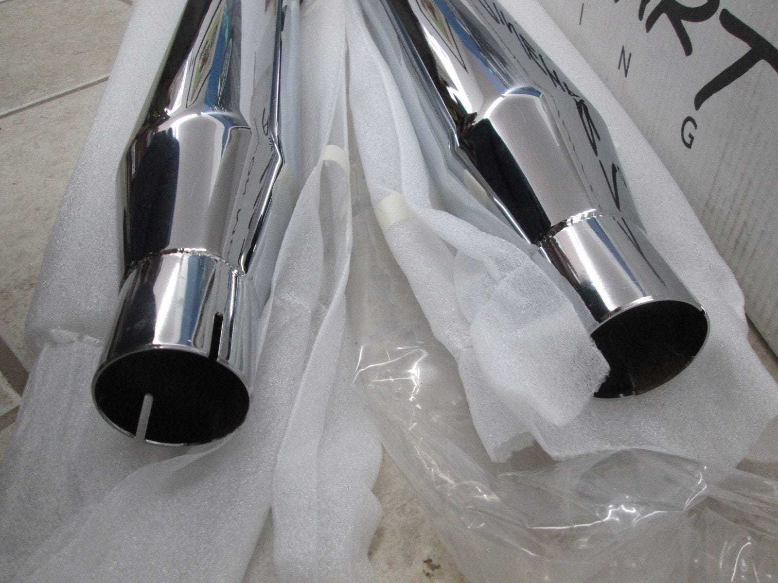 Rinehart Racing, 2" Inlet Rinehart Chrome 3.5" Slip-On Black Tip Mufflers Exhaust Harley Touring