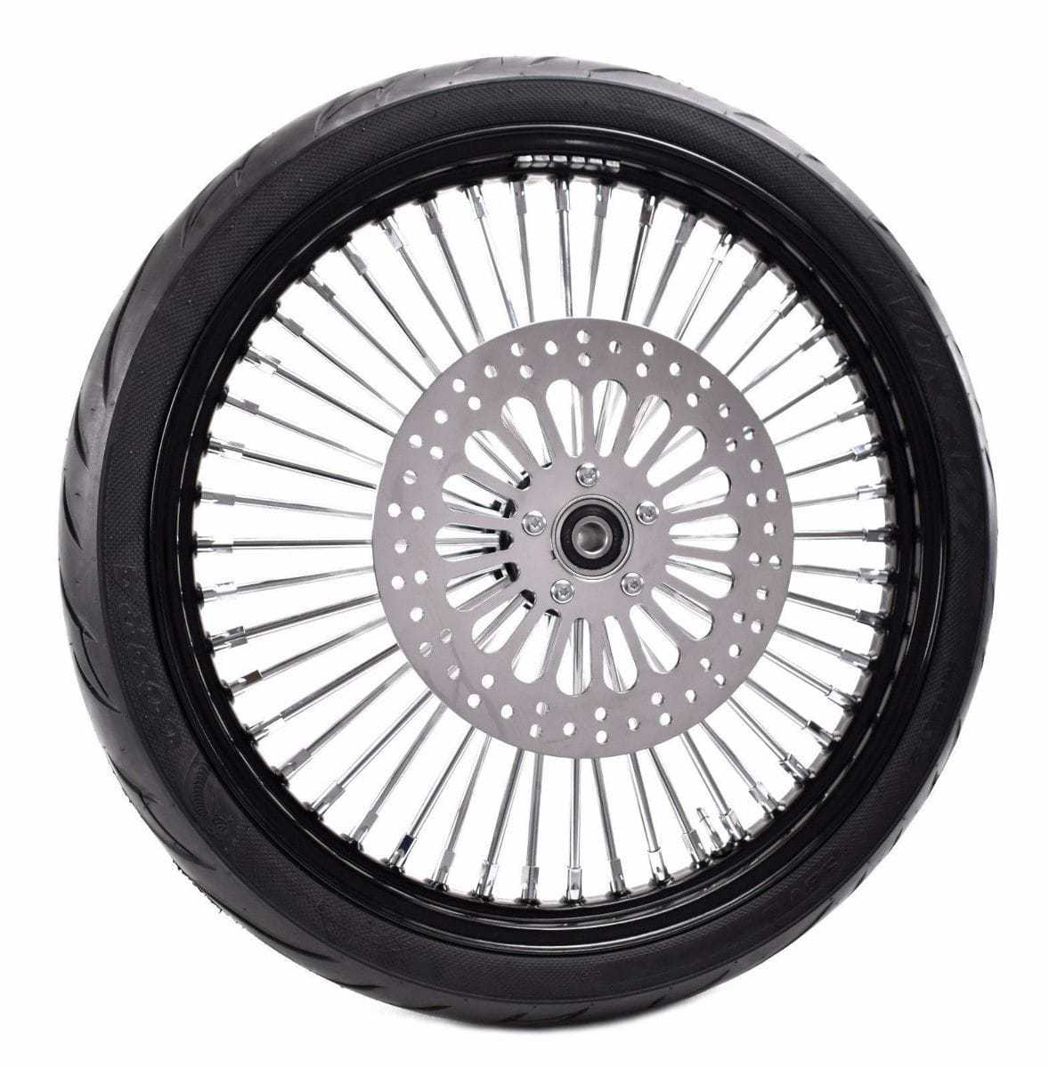 Ultima, 21 2.15 Fat Front Wheel Black BW Tire Package 2008+ Harley Softail Touring SD