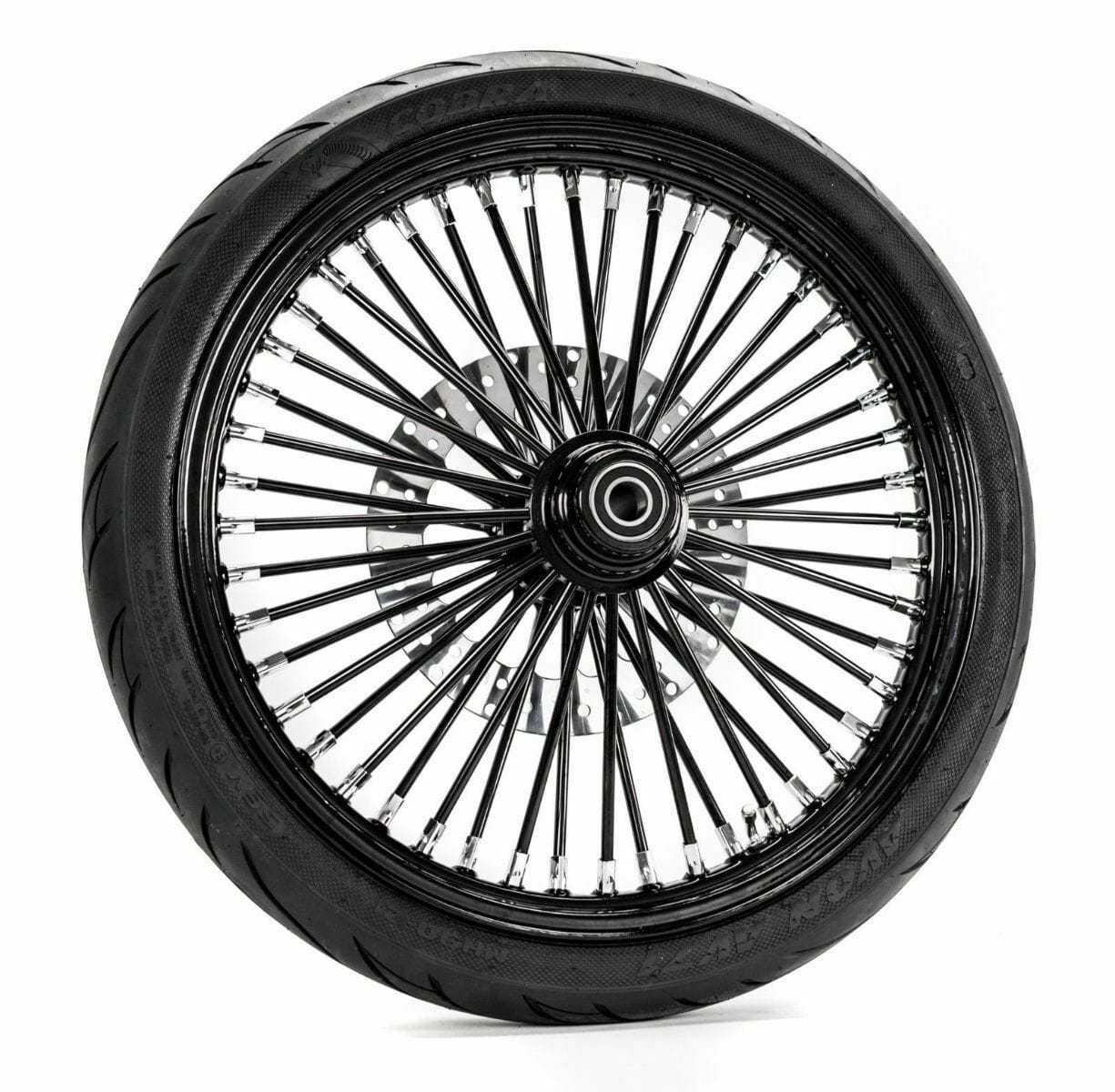 Ultima, 21 2.15 Front Wheel Black Out Tire Package 08-18 Harley Softail Touring SDBW