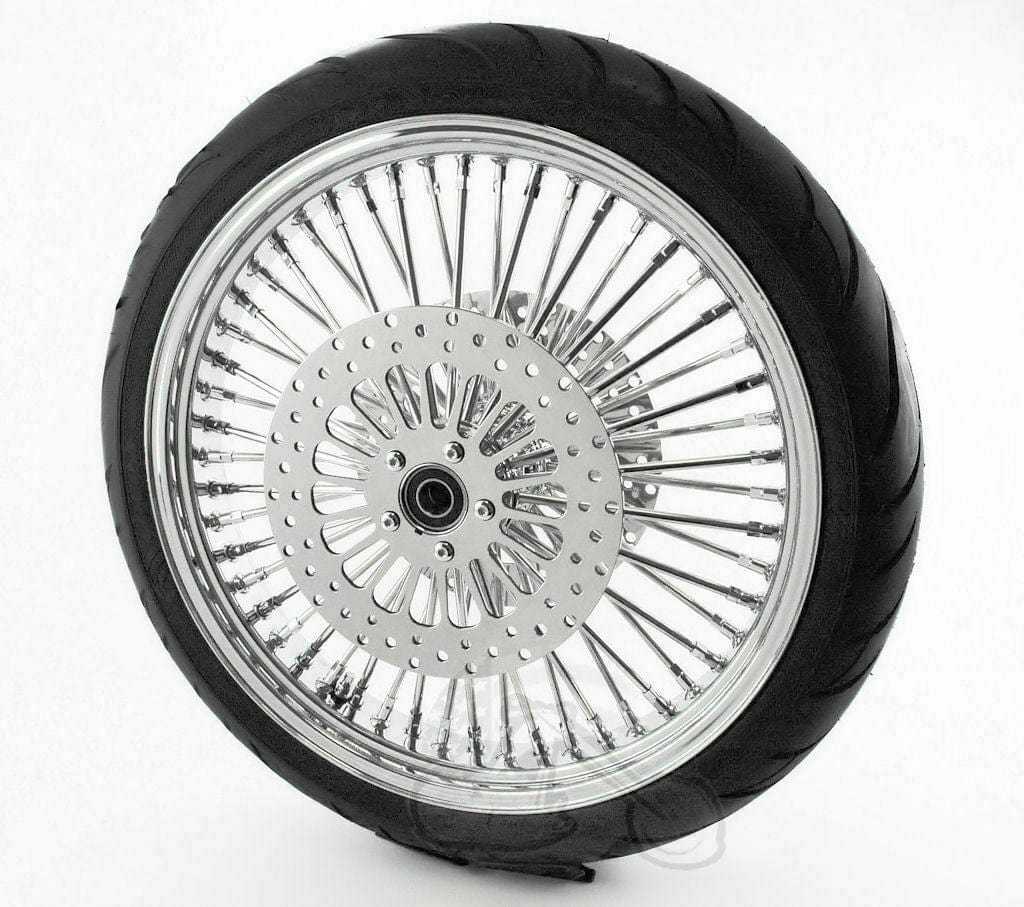 DNA Specialty, 21 3.5 52 Chrome Mammoth Fat Spoke Front Wheel BW Tire 08-22 Harley Touring ABS