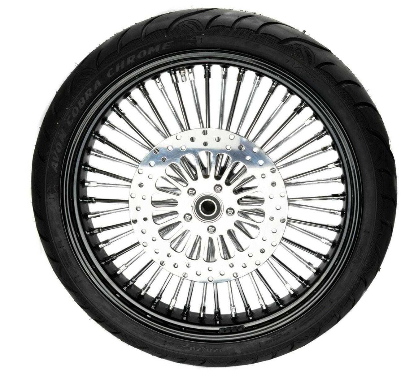 American Classic Motors, 21 3.5 Black 46 Fat Daddy King Spoke Wheel Package BW Dual Disc Harley Touring