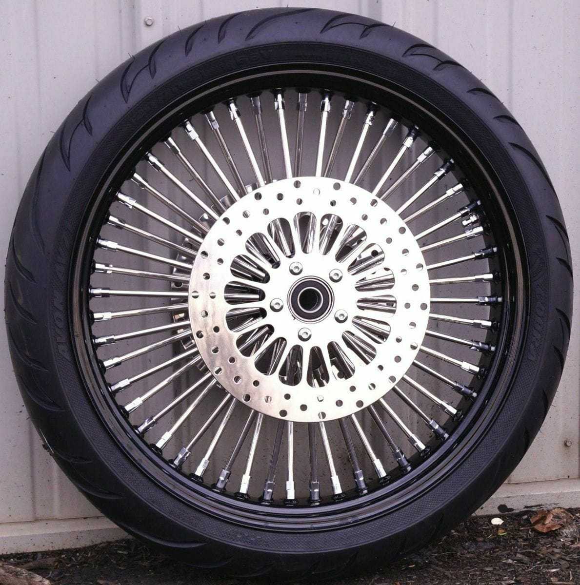 Ultima, 21 x 3.5 48 Fat King Spoke Front Black Rim ABS BW Tire Package Touring 2008+