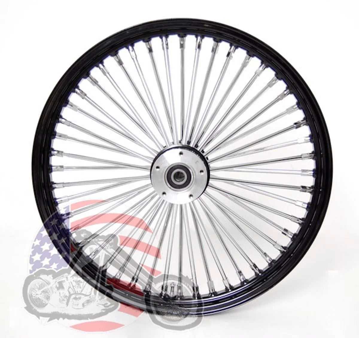 Ultima, 21 x 3.5 48 Fat King Spoke Front Black Rim Dual Disc Wheel Harley Touring 08+