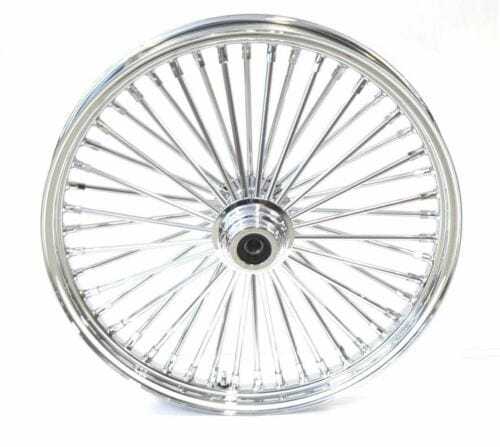 Ultima, 21 x 3.5 48 Fat King Spoke Front Wheel Chrome Rim Single Disc Touring Harley 08+