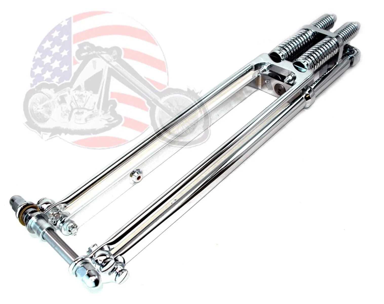 DNA Specialty, 24" DNA 2" Over Chrome Narrow Glide Springer Front End Axle Kit Harley Chopper