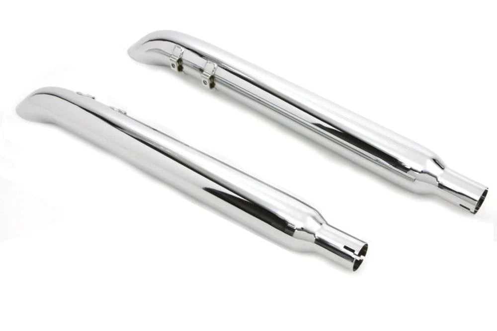 V-Twin Manufacturing, 3" Chrome Slip-On Turn Out Mufflers Set Exhaust 1995-2016 Harley Touring Bagger