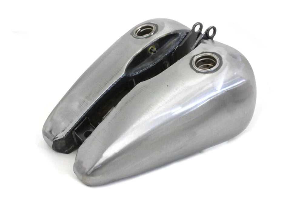 Wyatt Gatling, 3.5 Gallon Flatside Bobbed Fuel Split Gas Tank Shift Lever 84-99 Harley Softail