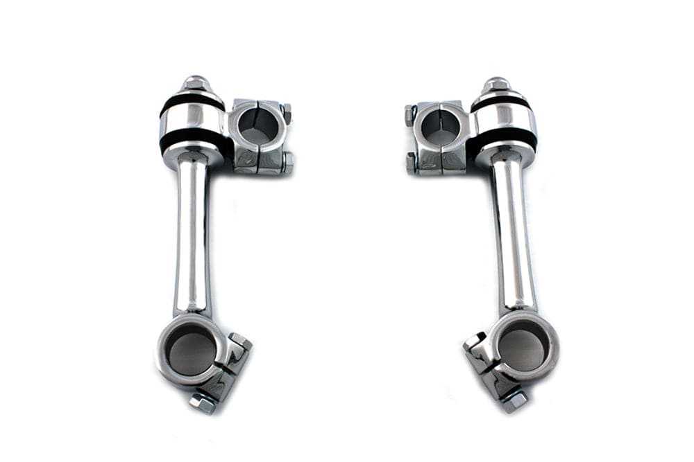 V-Twin Manufacturing, 5 1/2" Chrome Dog Bone Handlebar Risers Flanders Harley Chopper Bobber Springer