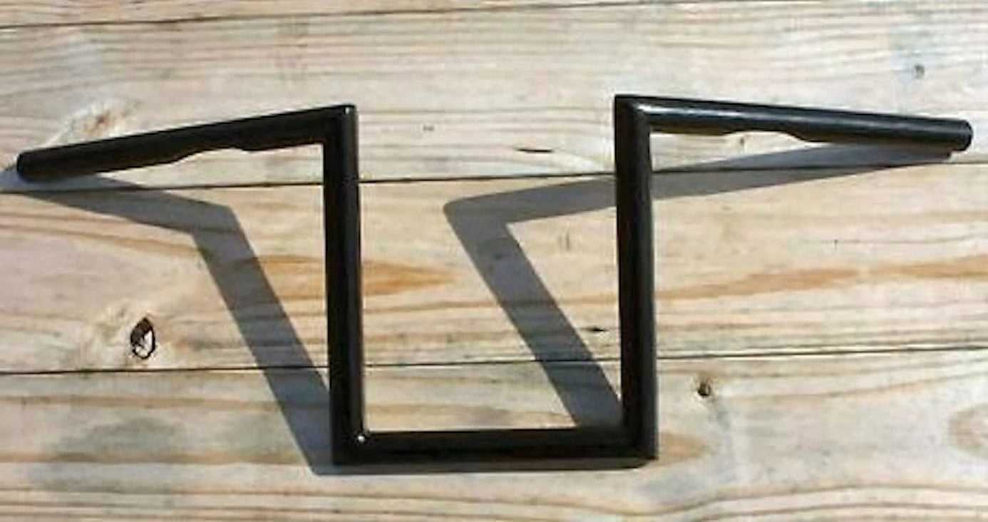 V-Twin Manufacturing, 60's Style 8" Black Z Handle Bars 1" Handlebars Dimpled Unknurled Custom Harley