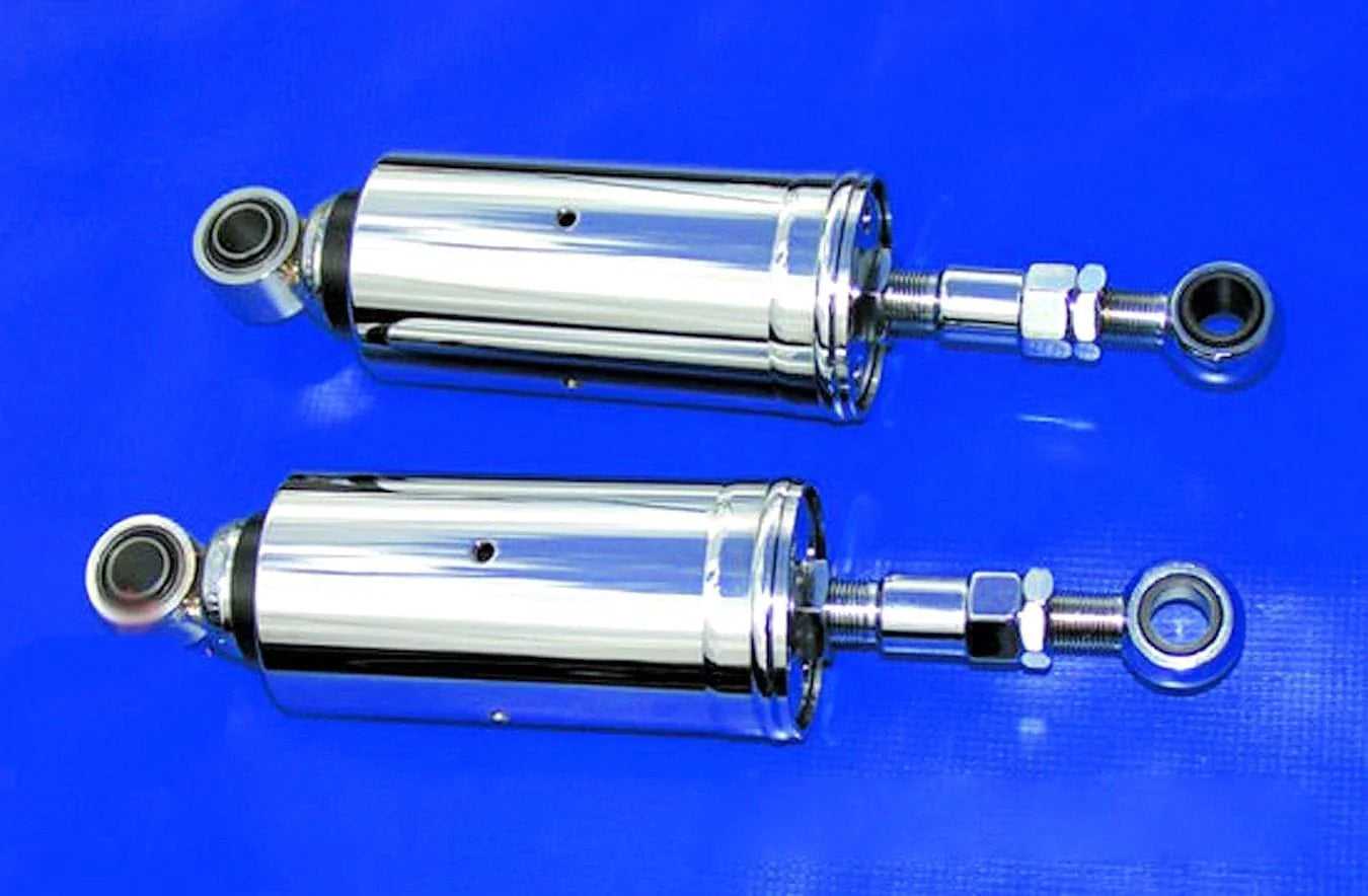 V-Twin Manufacturing, AEE Chrome Adjustable Lowering Shocks Evo 1989-1999 Harley Softail & Chopper