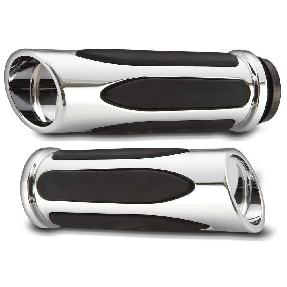 Arlen Ness, Arlen Ness Deep Cut Chrome Soft Touch Comfort Hand Grips Harley Throttle By Wire