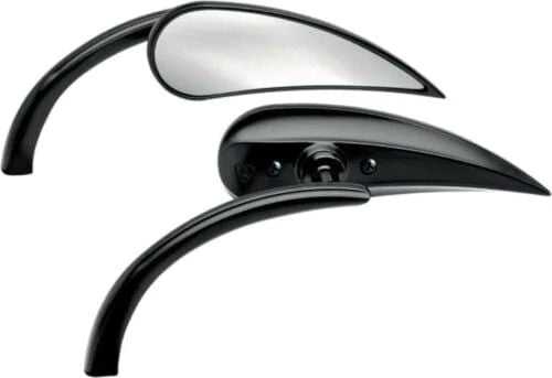 Arlen Ness, Arlen Ness Rad II Micro Rear View Teardrop Convex Mirror Black Left Handlebar