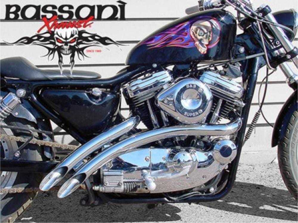 Bassani Manufacturing, Bassani 2" Chrome Radial Sweepers Exhaust Pipes 1986-2003 Harley Sportster XL