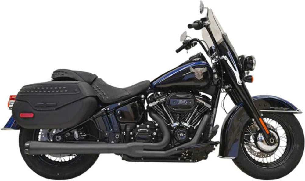 Bassani Manufacturing, Bassani Black Road Rage 2 Into 1 Exhaust Header Pipes System Harley Softail FL