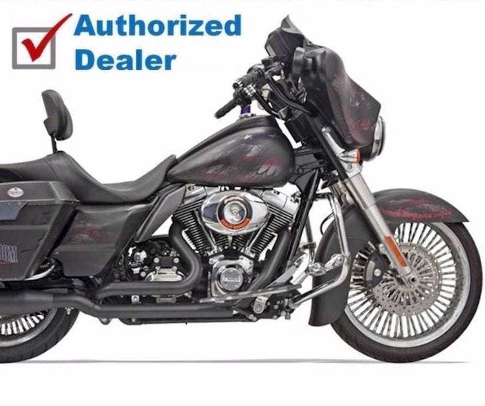 Bassani Manufacturing, Bassani Black True Dual Down Under Exhaust Head Pipes Headers Harley Touring