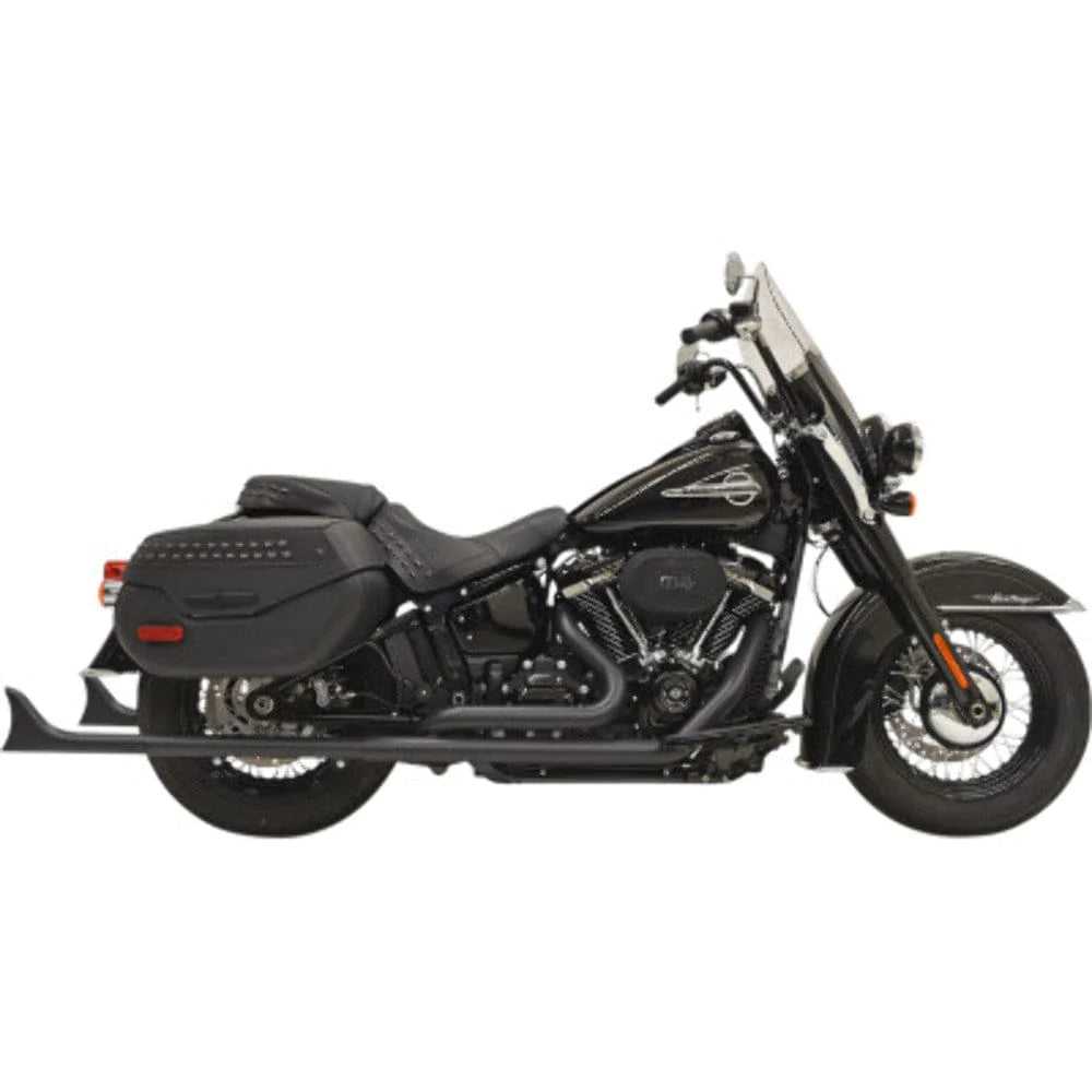 Bassani Manufacturing, Bassani Black True Dual Exhaust 33" 1-7/8" Fishtail Harley Softail M8 No Baffles