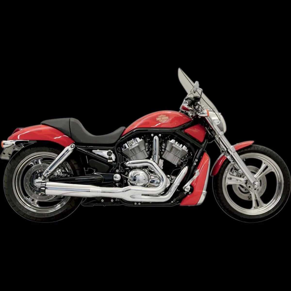 Bassani Manufacturing, Bassani Chrome Road Rage B1 II Power 2 into 1 Exhaust Pipe System Harley V-Rod