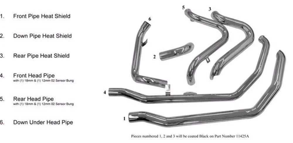 Bassani Manufacturing, Bassani Chrome True Dual Down Under Exhaust Header Pipes 17+ Harley Touring M8