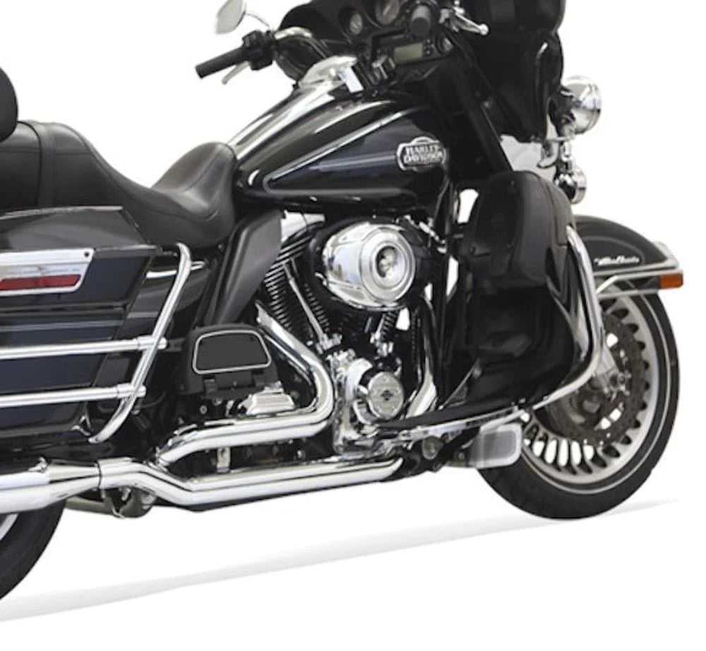 Bassani Manufacturing, Bassani Chrome True Dual Down Under Exhaust Pipes Headers Harley Touring 09-16