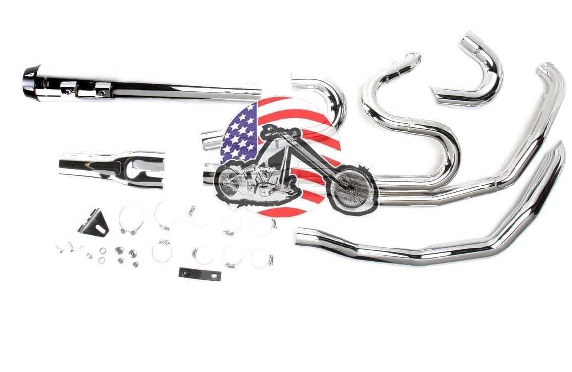 Bassani Manufacturing, Bassani Road Rage 2 into 1 II B4M Exhaust Pipe System 4" Chrome Harley Touring