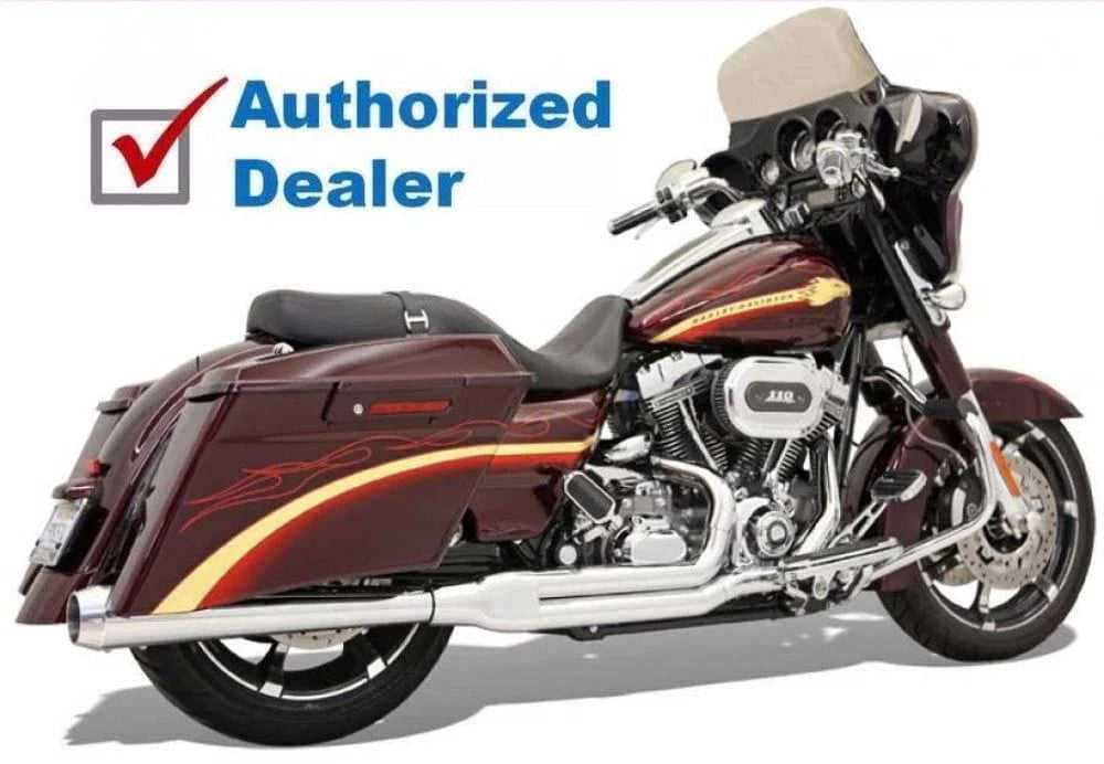 Bassani Manufacturing, Bassani Road Rage Chrome 2 Into 1 Exhaust Pipe Harley Touring Bagger 2010-2016