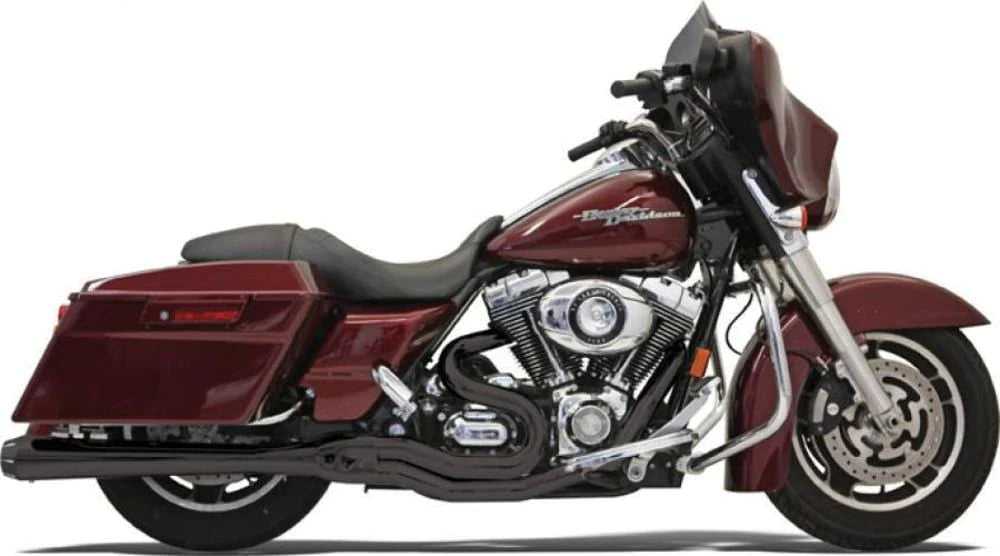 Bassani Manufacturing, Bassani Road Rage II Mega 2 into 1 Exhaust Pipe System Long Black Harley Touring