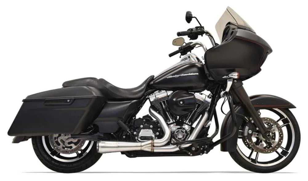 Bassani Manufacturing, Bassani Stainless Steel Road Rage 2 into 1 Short Exhaust Pipe 17+ Harley Touring