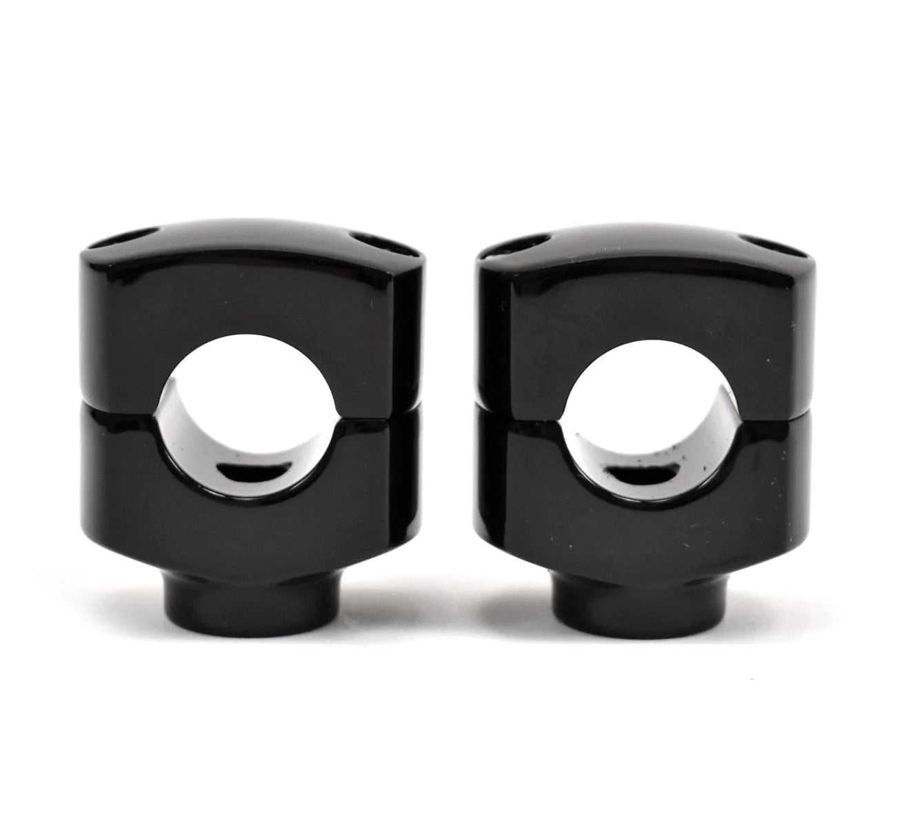 V-Twin Manufacturing, Black 1 1/2" Shorty Short Riser Risers Set Harley 1" Handlebars Harley & Custom