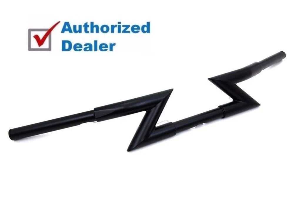 V-Twin Manufacturing, Black 1-1/4" 1.25" Crazy Z Bars Handlebars Drilled Knurled Harley Chopper Bobber