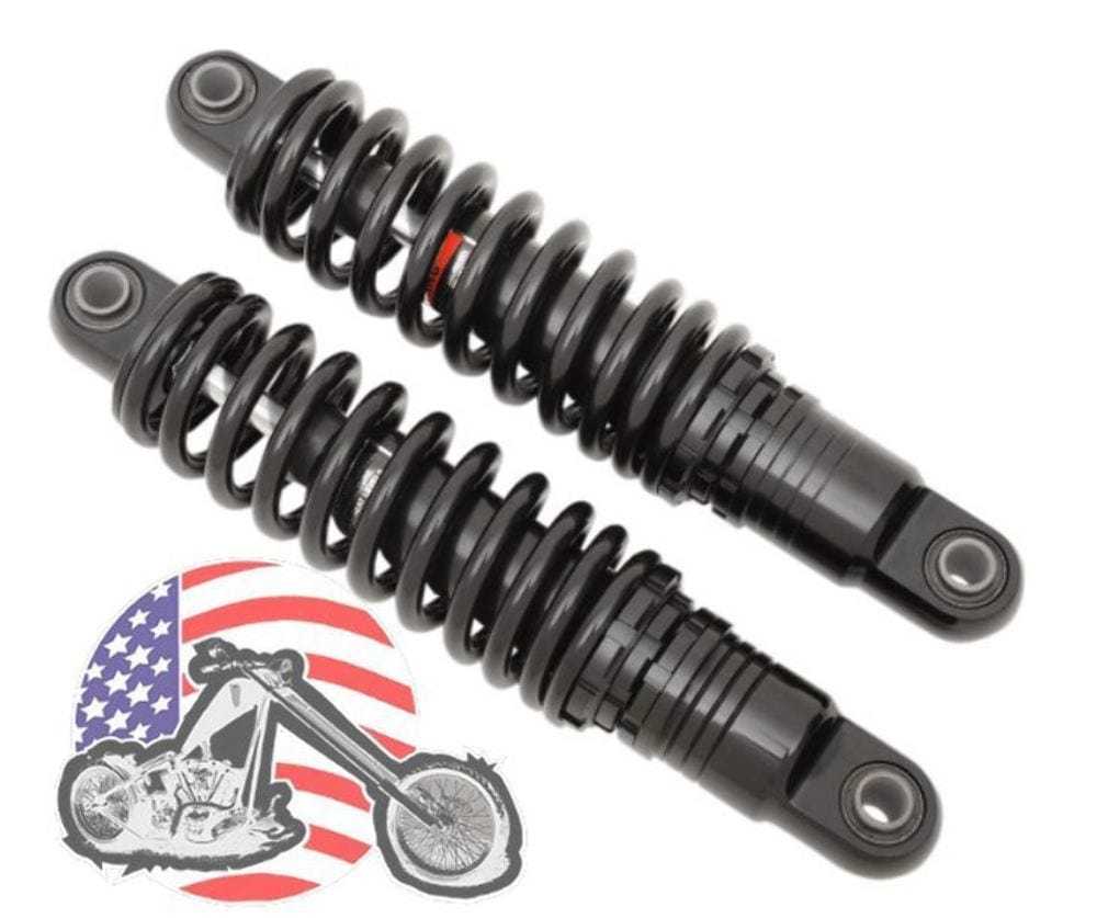 Drag Specialties, Black 11" Rear Coil Overs Shocks Ride Adjustable Harley Sportster Nitrogen Gas