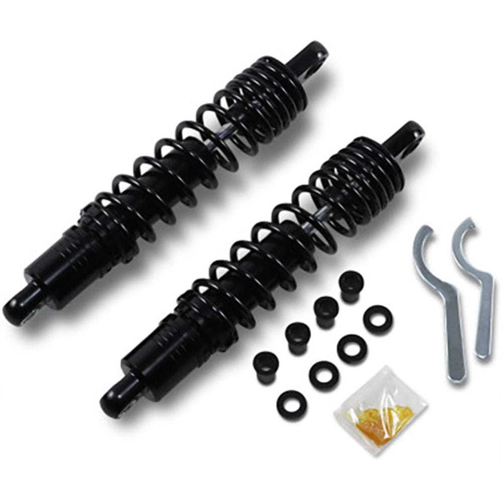 Drag Specialties, Black 11" Rear Coil Shocks Adjustable Harley Sportster XL FXR Nitrogen Gas 86-03