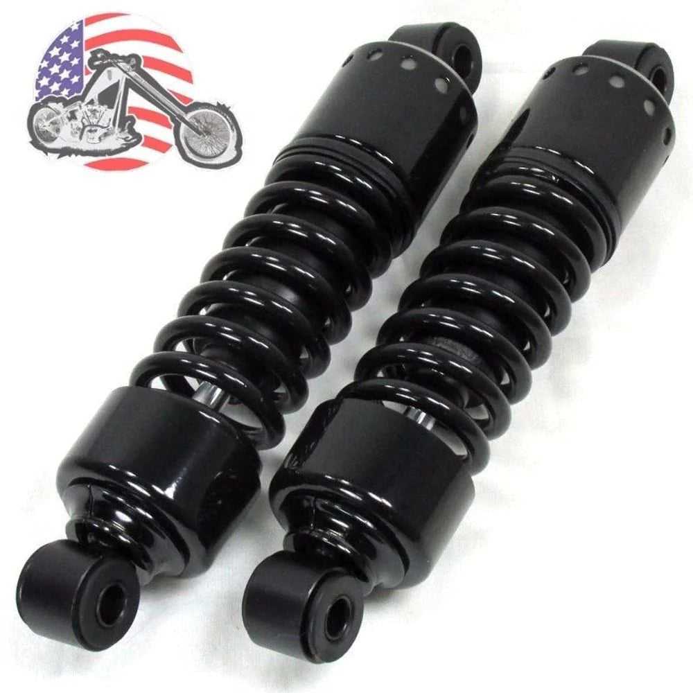 Mid-USA, Black 12" Rear Shocks Suspension Pair 54509-73 Harley 73-86 Shovelhead Big Twin