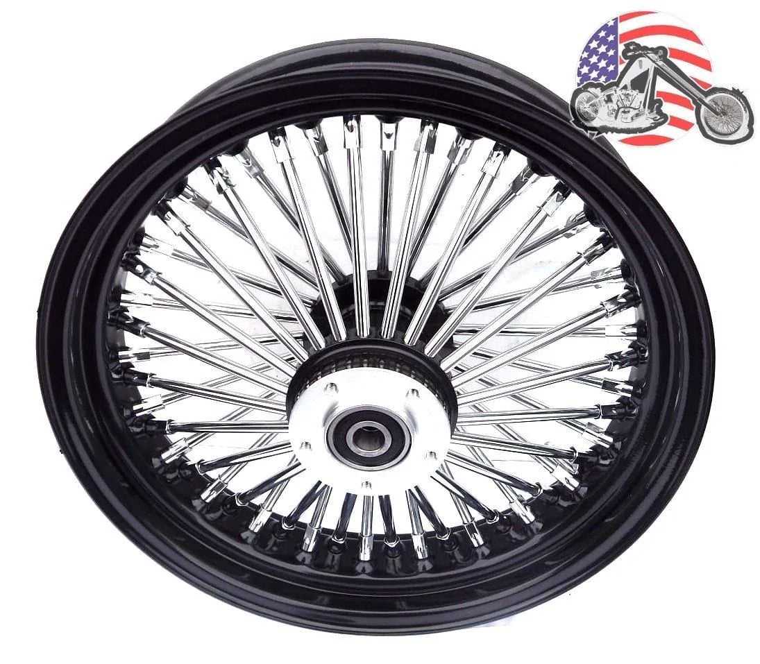 Ultima, Black 18" X 3.5" 48 Fat King Spoke Rear Wheel Rim Harley Touring Softail Bagger