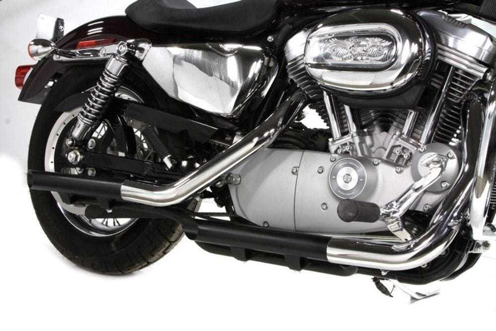 V-Twin Manufacturing, Black 2" Slip On Muffler Drag Pipes Exhaust Harley Sportster 2004-2013 Iron 48