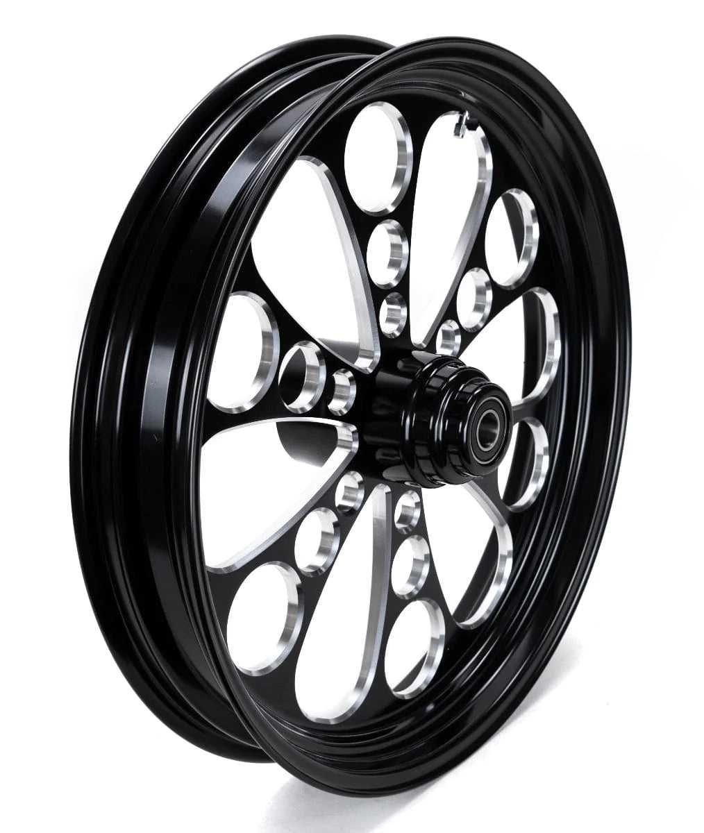 Ultima, Black Kool Kat 21" 3.5" Billet Mag Front Wheel Rim Harley Single Disc New  84-07