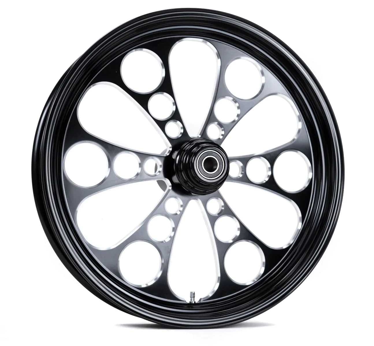 Ultima, Black Kool Kat 21" 3.5" Billet Mag Front Wheel Rim Harley Single Disc New  84-07