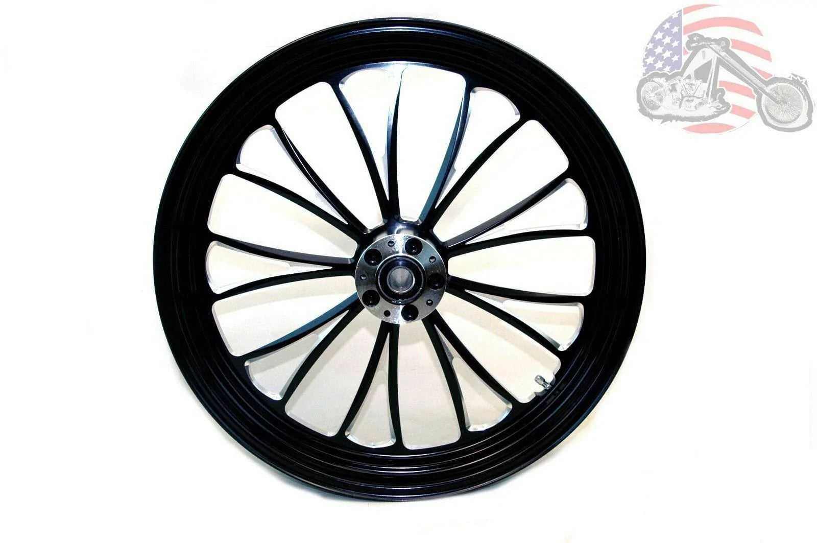 Ultima, Black Manhattan Billet Front Wheel Rim 21 x 3.5 Harley Touring Bagger 2008+ ABS