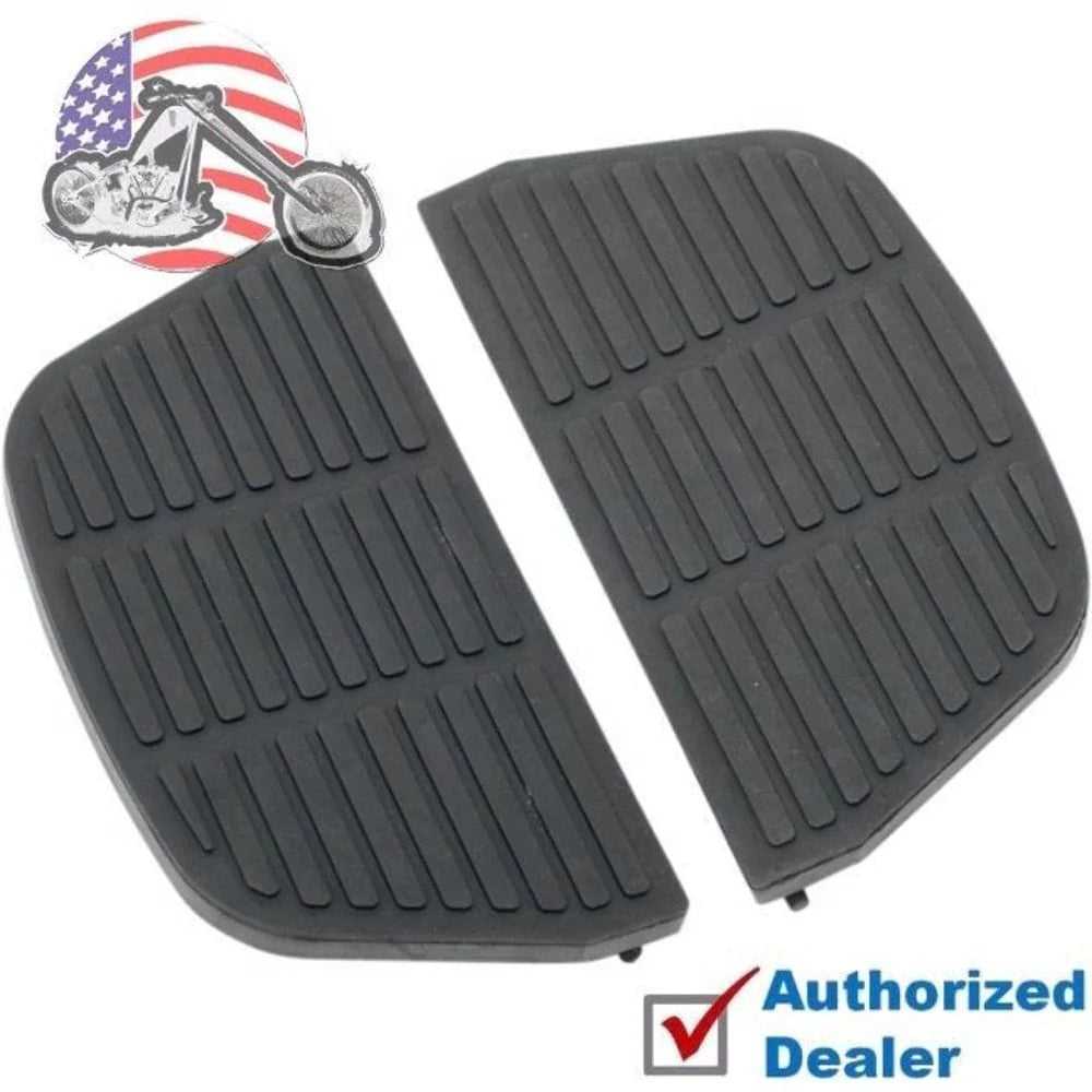 Drag Specialities, Black Rubber Passenger Floorboard Replacement Inserts Harley Touring Softail FL