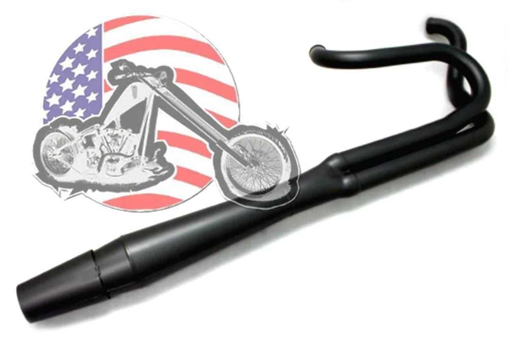 Thunderheader, Black Thunderheader 2 into 1 Exhaust System Pipe 87-94 Harley FXR Mid Controls