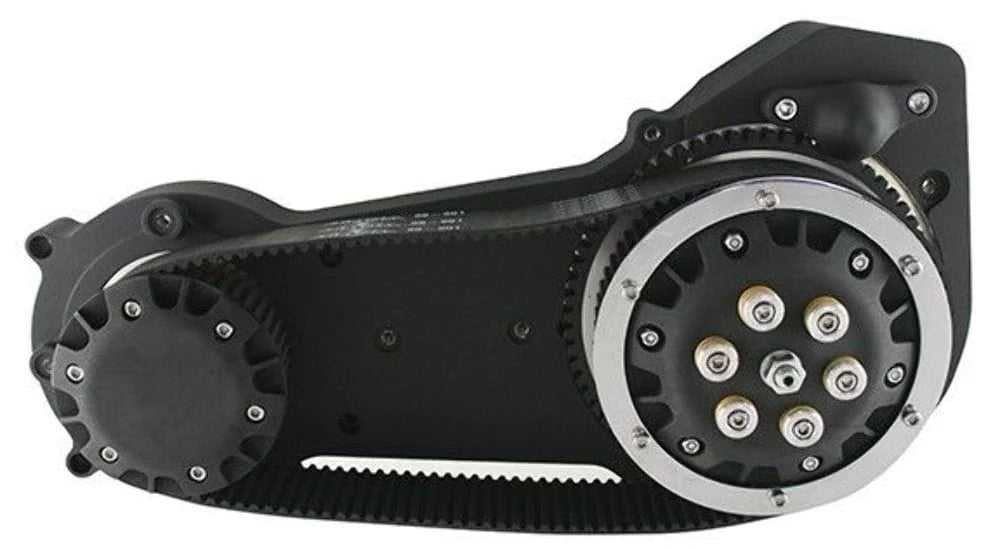 Ultima, Black Ultima 2” Inch Old School Open Belt Drive Primary Harley Softail Evo TC88