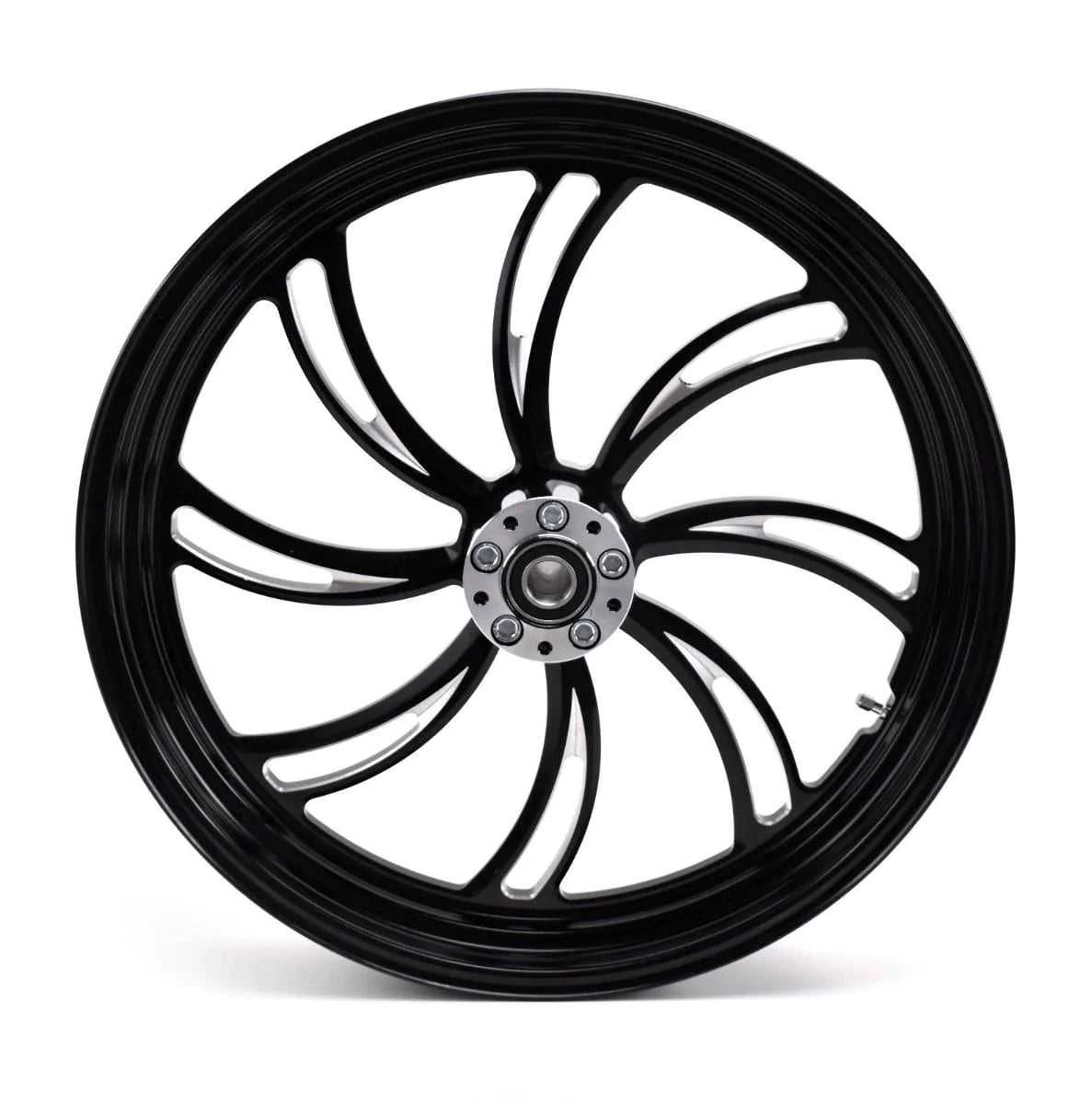 Ultima, Black Vortex 21" 3.5" Billet Mag Front Wheel Rim Harley Custom Single Disc 84-07